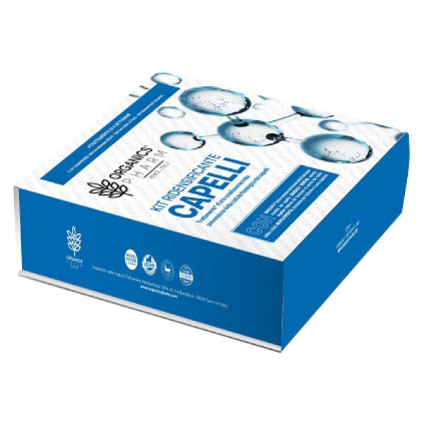 Organics Pharm Kit Ridensificante Capelli 1 Lozione Anticaduta 4 Fiale Da 0,6 Ml + 1 Shampoo Rivitalizzante 150 Ml + 1 Anti Hairloss Patch 14 Bustine