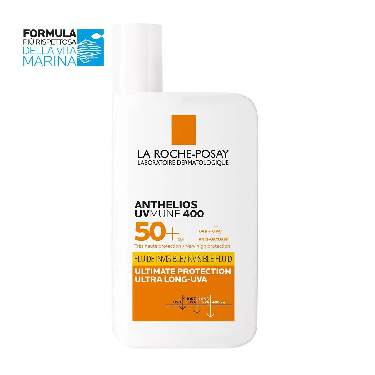 La Roche Posay Anthelios UVMUNE 400 Alta Protezione Solare Fluido Viso Invisibile SPF50+ Senza Profumo 50 ml