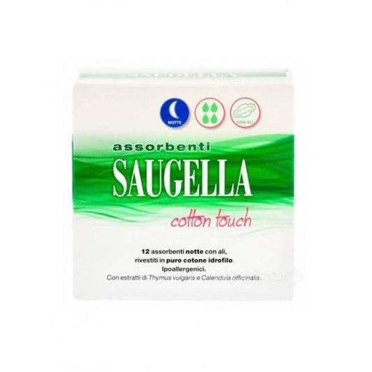 SAUGELLA ASSORBENTI COTTON TOUCH 12PZ.NOTTE CON ALI