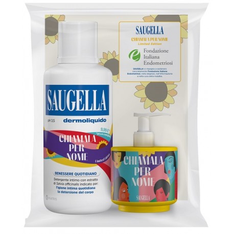 Meda Pharma Saugella Bundle Dermoliquido Chiamala Per Nome Endometriosi Ph 3,5 Detergente Intimo Benessere Quotidiano 500ml + 15